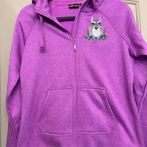 Embroidered Schnauzer on pink hoodie